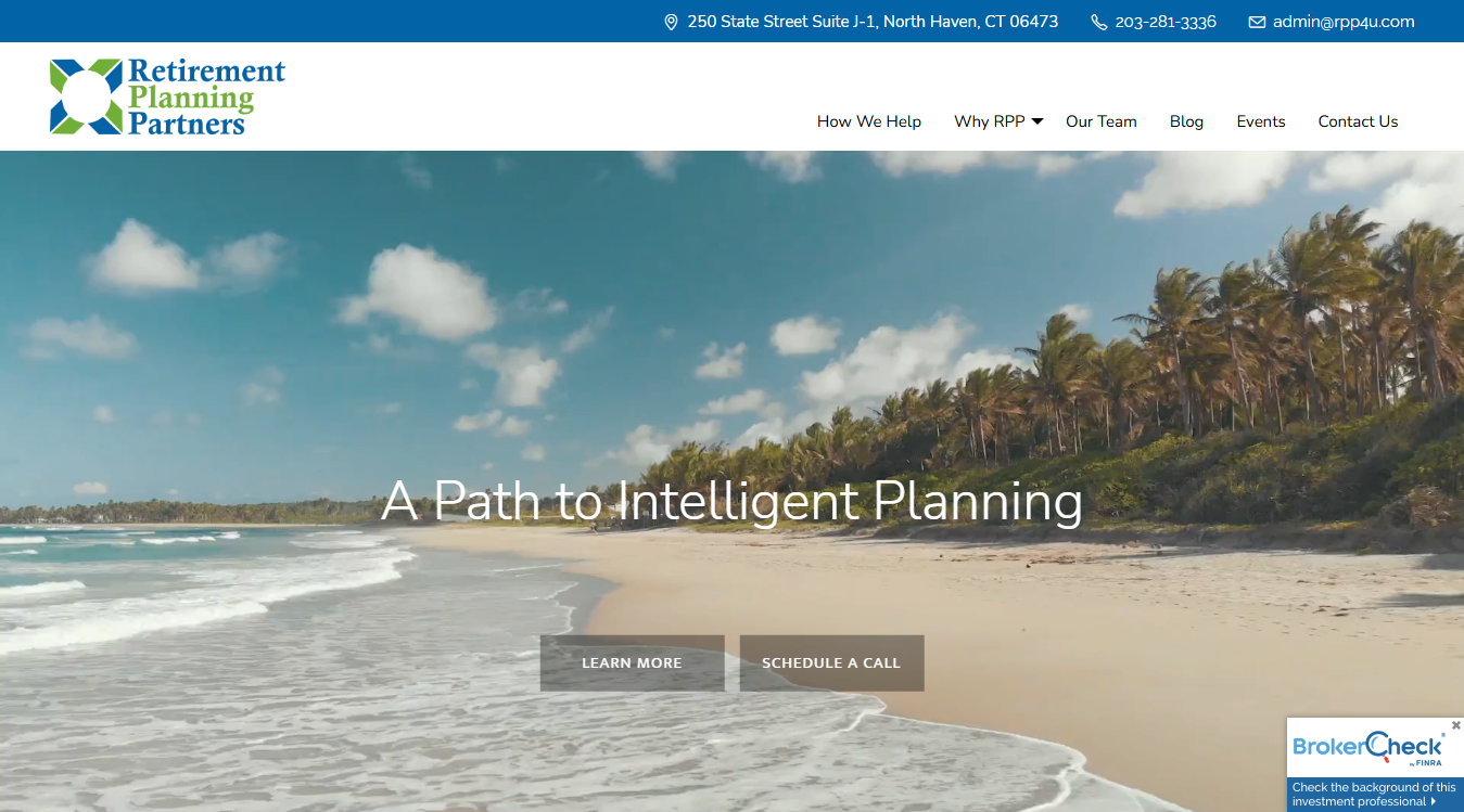 Website screenshot for Retirement Planning Partners