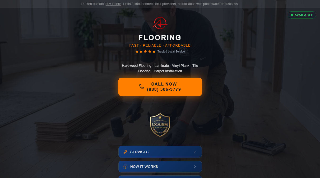 Website screenshot for Rojas Flooring
