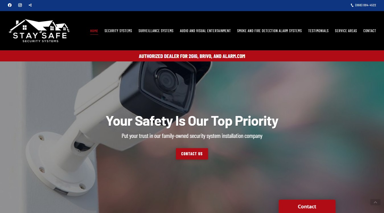 Website screenshot for STAYSAFE SECURITY SYSTEMS LLC