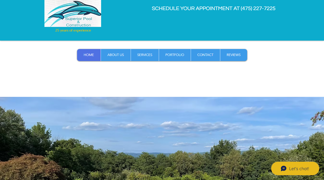 Website screenshot for Superior Pool & Construction