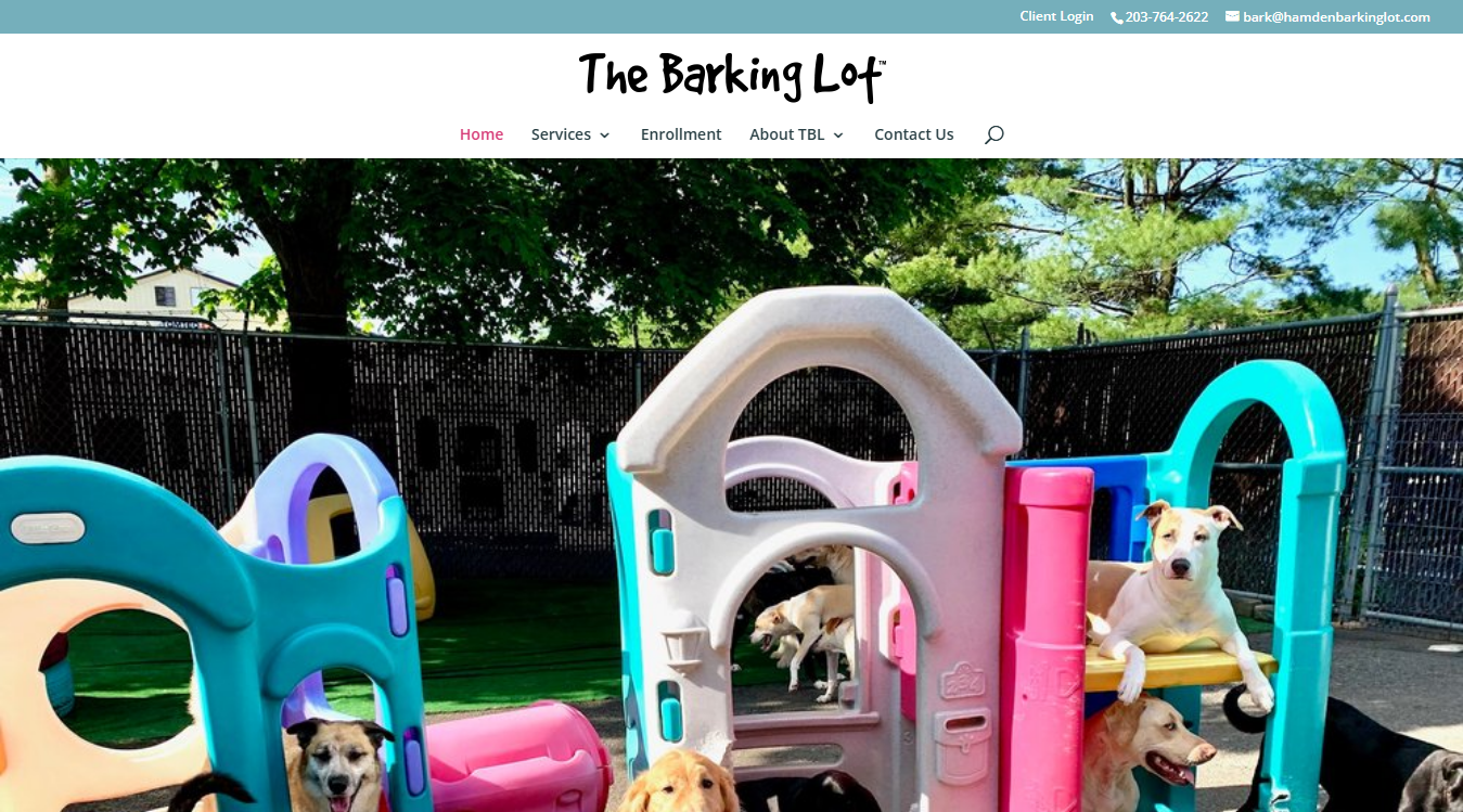 Website screenshot for The Barking Lot