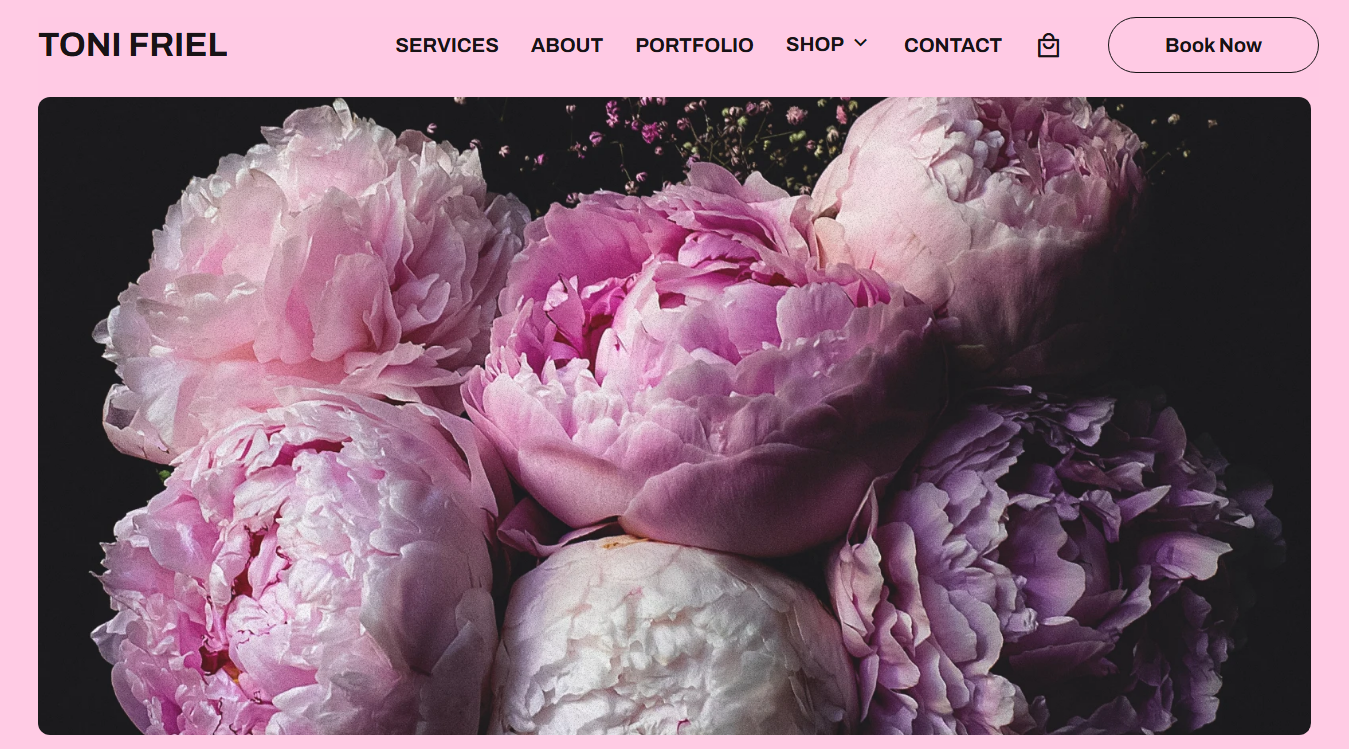 Website screenshot for Toni Friel _ New Haven Hairstylist