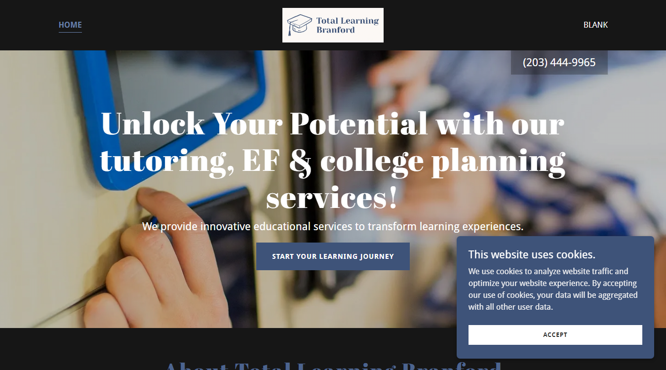 Website screenshot for Total Learning Group