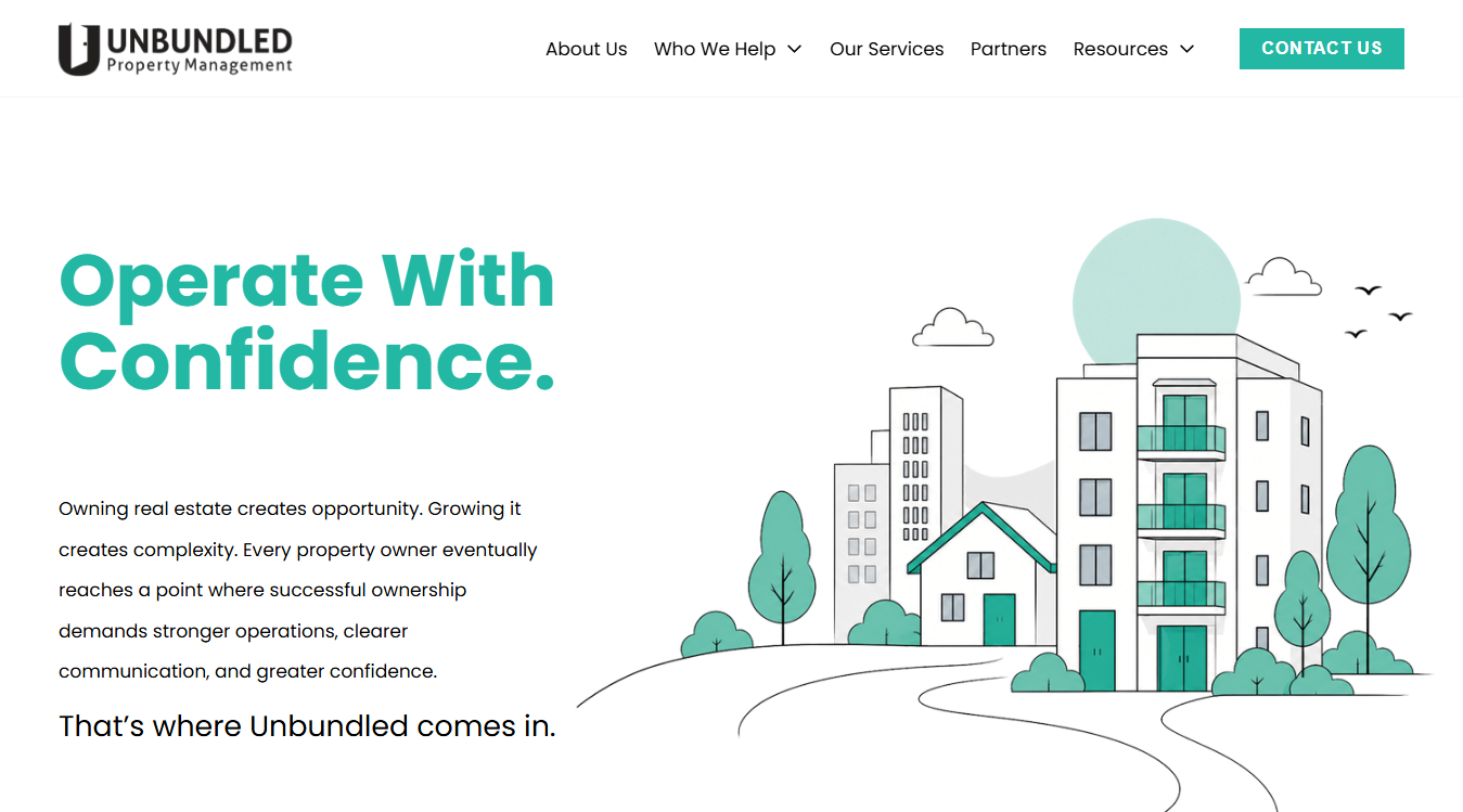 Website screenshot for Unbundled Property Management