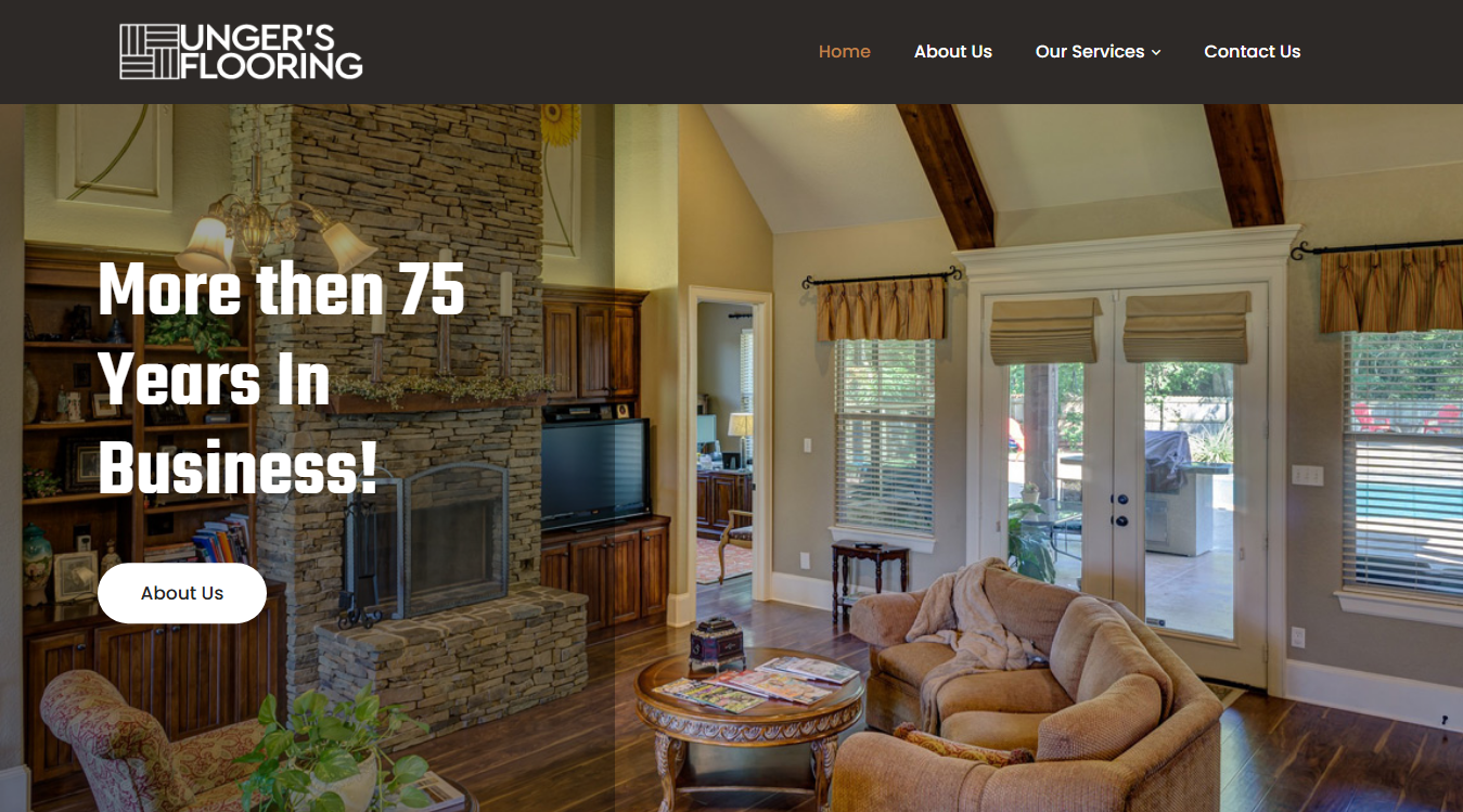 Website screenshot for Unger's Flooring
