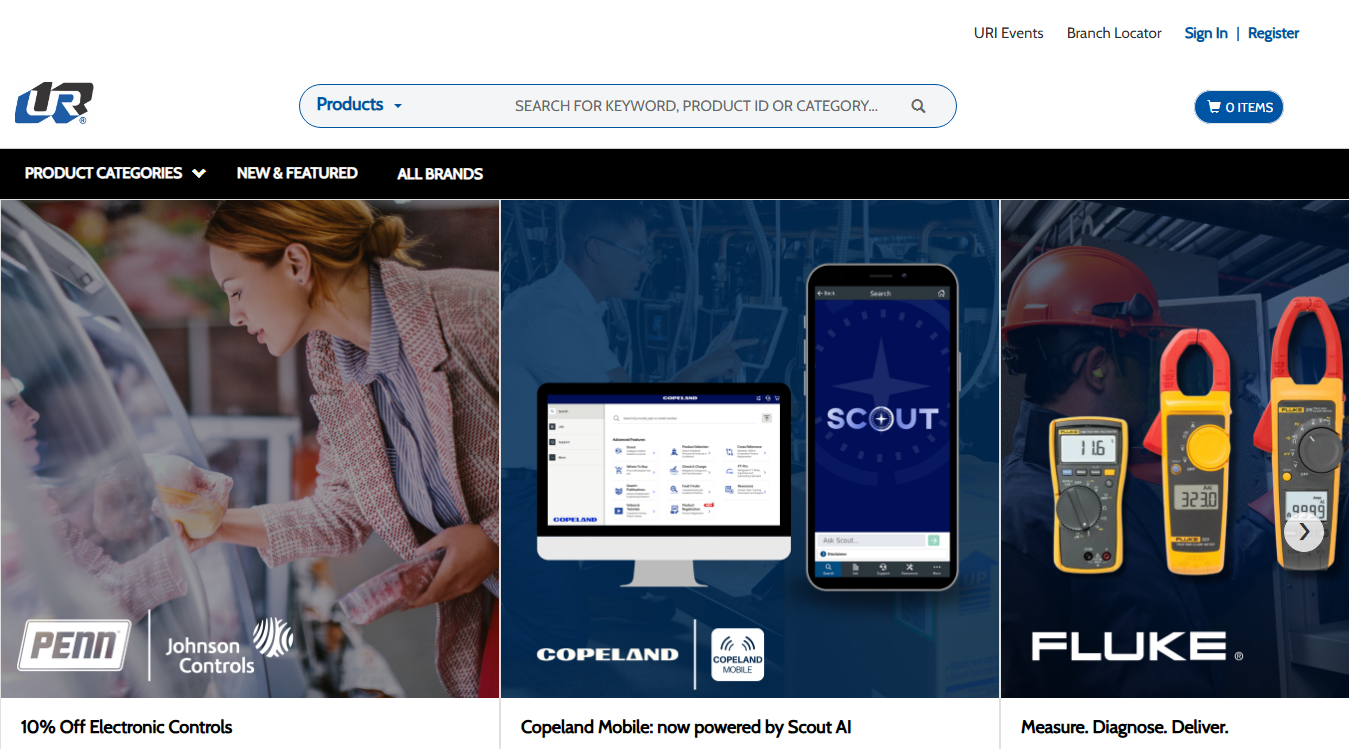 Website screenshot for United Refrigeration Inc