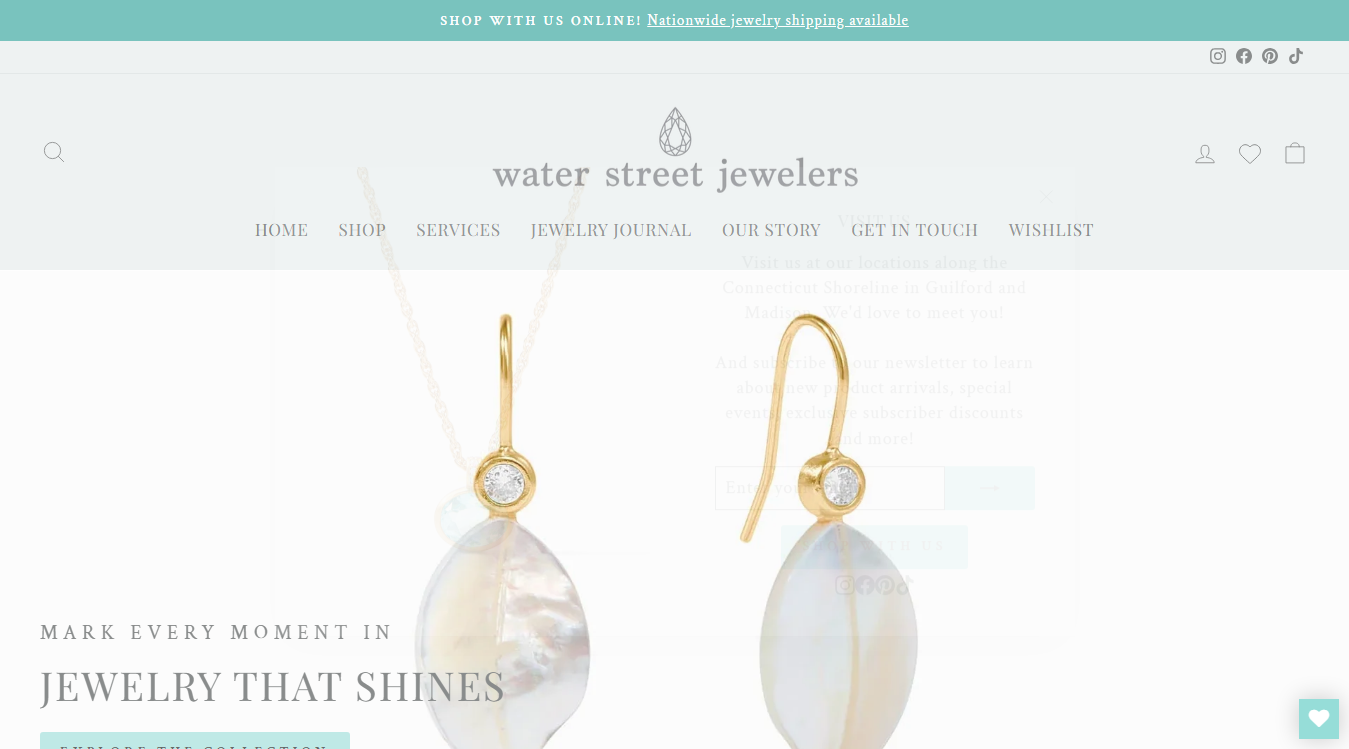 Website screenshot for Water Street Jewelers