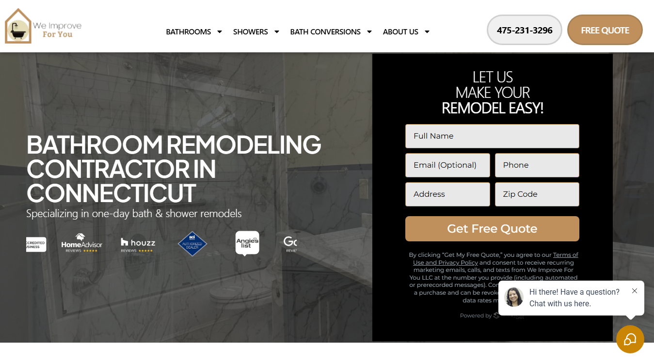 Website screenshot for We Improve For You LLC